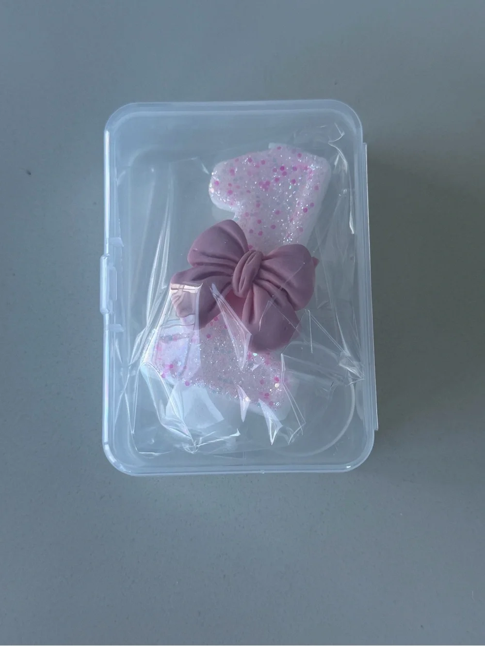 Set of 3 sparkle & Pink Bow birthday candles  - numbers 0-1-2